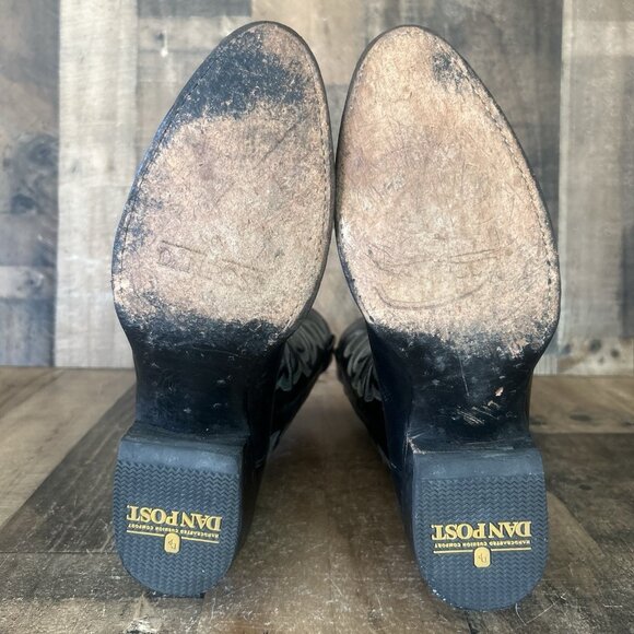 Dan Post 210 R Classic Black Western Cowboy Boots Mens 8 D - Picture 5 of 12